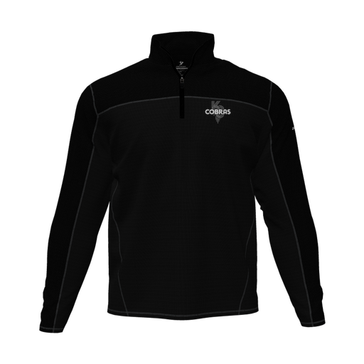 [CUS-DFW-QTRZ-PER-LSL-BLK-AS-LOGO3] Quarter Zip Pullover (Adult S, Black, Logo 3)