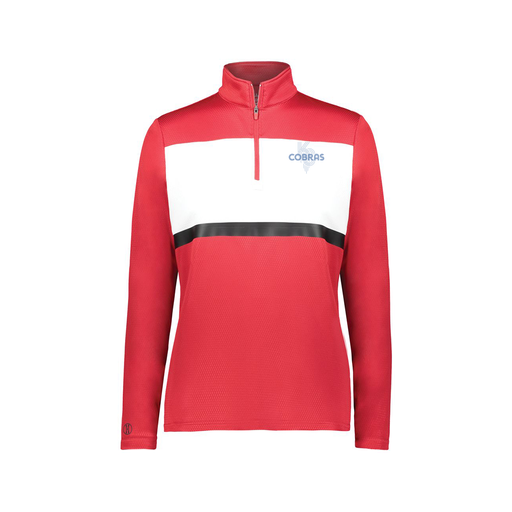 [222791.408.XS-LOGO2] Ladies Bold 1/4 Zip Pullover (Female Adult XS, Red, Logo 2)