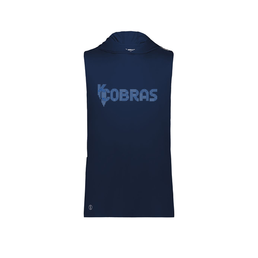 [222590.065.XS-LOGO1] Men's CoolDry Sleeveless Hoodie (Adult XS, Navy, Logo 1)