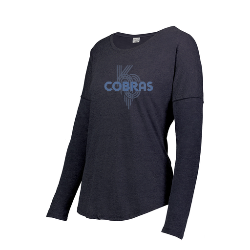 [FTLCUBNV-FAXS-LOGO2] Decker Women's Tri-Blend T-Shirt - Long Sleeve (Female Adult XS, Navy, Logo 2)